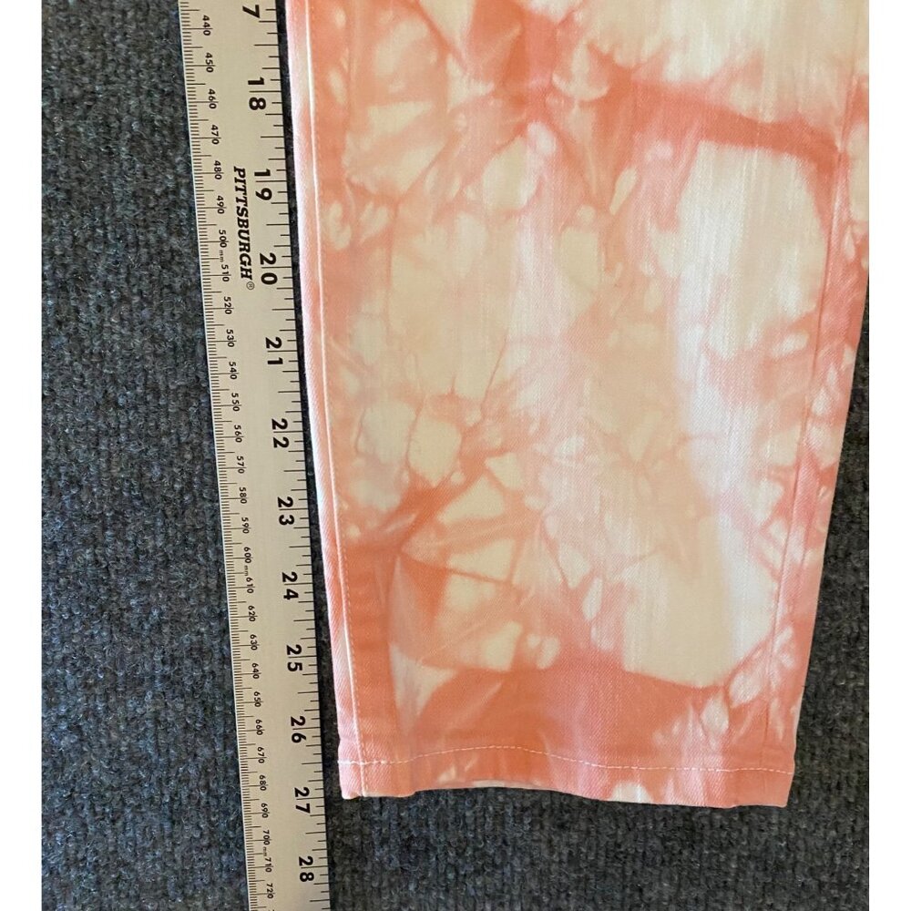 Soft Surroundings Ultimate Tie-Dye Ankle Jeans Womens 8 White/Pink Skinny‎ Denim - Picture 9 of 9